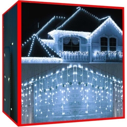 LED vánoční závěs 300xLED studená bílá 15m IP44