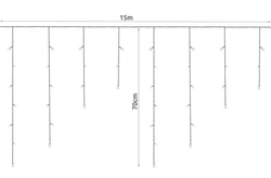 LED vánoční závěs 300xLED studená bílá 15m IP44