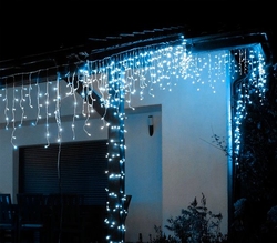 LED vánoční závěs 300xLED studená bílá 15m IP44