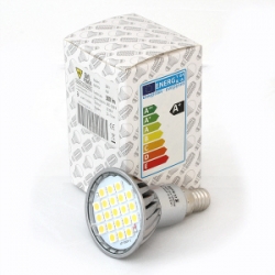 LED žárovka E14 4W 21x SMD LED bodová bílá teplá 230V