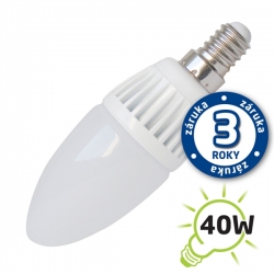 LED žárovka E14 5W 9x LED 2835 C37 bílá přírodní 400lm 230V