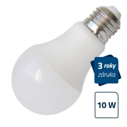LED žárovka E27 10W LED 2835 A60 bílá teplá 800lm 230V