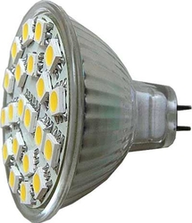 LED žárovka MR16 (GU5,3) 4W 21x LED bílá teplá 12V