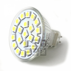 LED žárovka MR16 (GU5,3) 4W 21x LED bílá teplá 12V