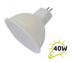 LED žárovka MR16 5W 6xLED 2835 bodovka bílá teplá 400lm 12VDC