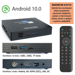 MASCOM MC A101T/C Android 4K TV box, tuner DVB-T2/C, 2GB RAM, 16GB FLASH, Wi-Fi 2.4/5G, USB 2.0/3.0 - Doprava zdarma !!!