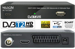 MASCOM MC710T2 HD DVB-T2 H.265 příjem, USB, HDMI, SCART, 1080p