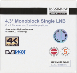 Maximum LNB monoblock Single PQ-31 Gold 4,3° 0,1dB