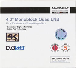 Maximum LNB monoblock QUAD PQ-44 Gold 4,3° 0,1dB