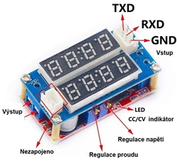 Měnič DC-DC Step-Down (snižuje) nastavitelný 1,25-32V/5A s XL4015 s V-A metrem