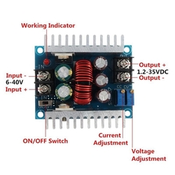 Měnič DC-DC Step-Down (snižuje) nastavitelný 6-40V/1,2-35V 20A max 300W