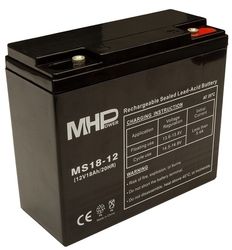 Baterie olověná, akumulátor MHPower MS18-12 AGM 12V/18Ah, Terminál T1 - M6