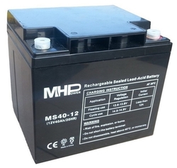 Baterie olověná, akumulátor MHPower MS40-12 AGM 12V/40Ah, Terminál T1 - M6