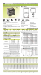 Baterie olověná, akumulátor MHPower MS40-12 AGM 12V/40Ah, Terminál T1 - M6