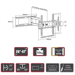 Nástěnný držák LCD/Plazma TV Signal LPA36-443A (32 "-55", naklápěcím & otáčecí)