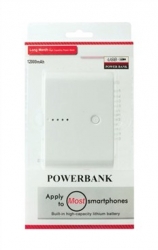 Power bank - externí baterie 12 000 mAh, bílá