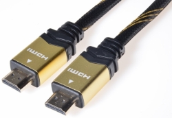 HDMI kabel High Speed + Ethernet, GOLD zlacené konektory, 1,5m opletený