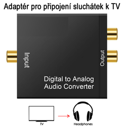 Převodník digital DAC 01-LT (optika, koax) na analog 2x Cinch + Jack 3,5mm