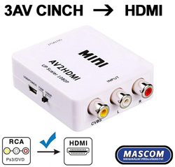 Převodník z 3x Cinch na HDMI AHC 01-LT