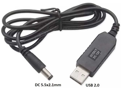 Redukce, step-up měnič USB 5V / DC5,5x2,1mm 12V/1A