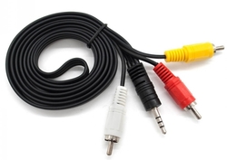 Redukce kabelová Jack 3,5mm 4-pin na RCA (3xCinch) 1,5m - Amiko HD 8265+, 8255+, 8275+