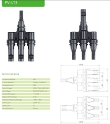 Rozbočení pro konektory MC4 Solar Multicontact 1x female (plus) - 3x male (mínus)