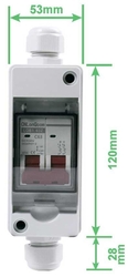 Rozvaděč DC s jističem 16A/C 2P LQB1-16Z /DC string box 500V/ pro FVE