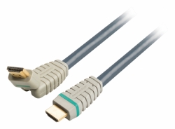 Šnůra HDMI High Speed + Ethernet, otočný zlacený konektor, 2m Bandridge BVL1802 