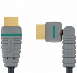 HDMI kabel High Speed + Ethernet, otočný zlacený konektor, 2m Bandridge BVL1802 
