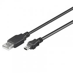 Šňůra USB 2.0 A male > USB B mini male 1,0m černá