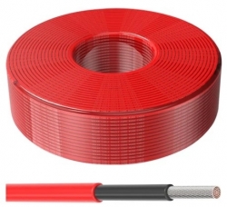 Solární kabel 4mm2, 1500V, červený