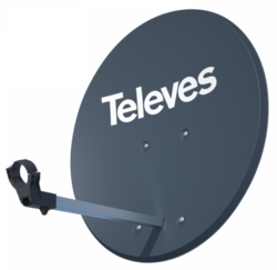 Satelitní parabola Televes ISD offset 830 Al šedá balená