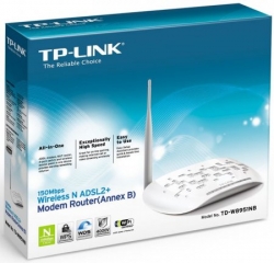 TP-Link TD-W8951NB Wireless ADSL 150Mbps Router, ADSL2+, 4xLAN, 1xWiFi, ANNEX B,n, 150Mbps