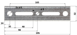 Stožárová spojka pro spojení dvou stožárů s odsazením 230mm