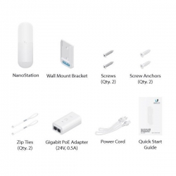 UBNT NanoStation 5AC AirMAX 16 dBi - MIMO 2x2 - venkovní 5 GHz, 2x Gbit LAN