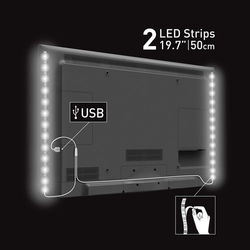 USB LED osvětlení Barkan L10 pro televizory 2x 50 cm bílé