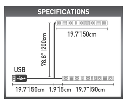 USB LED osvětlení Barkan L10 pro televizory 2x 50 cm bílé