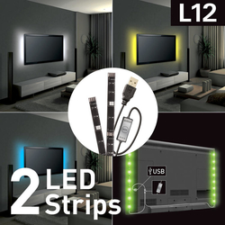 USB LED osvětlení Barkan L12 pro televizory 2x 50 cm barevné, 16 barev