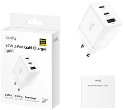 USB nabíječka Cudy CH67 2x USB-C, 1x USB-A, PD, 67W