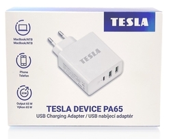 USB nabíječka TESLA Device PA65 - USB-C nabíjecí adaptér 65W 3v1 - Doprava zdarma !!!