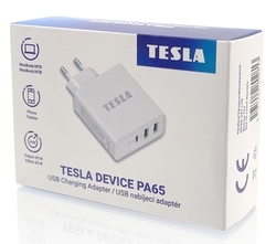 USB nabíječka TESLA Device PA65 - USB-C nabíjecí adaptér 65W 3v1 - Doprava zdarma !!!