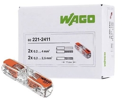WAGO 221-2411 svorka COMPACT 2x4, bezšroubová s páčkou