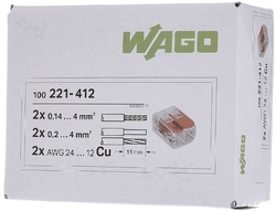 WAGO 221-412 svorka COMPACT 2x4, bezšroubová s páčkou