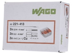 WAGO 221-413 svorka COMPACT 3x4, bezšroubová s páčkou
