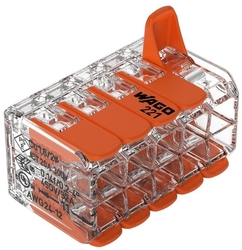 WAGO 221-420 10x0,2-4 mm2, svorka COMPACT bezšroubová s páčkou