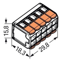 WAGO 221-420 10x0,2-4 mm2 páčková, bezšroubová