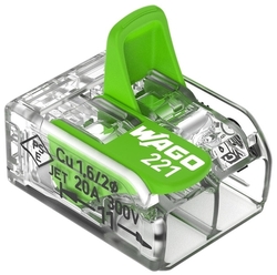 WAGO 221-422 2x0,2-4mm2 svorka COMPACT bezšroubová transparentní s páčkou