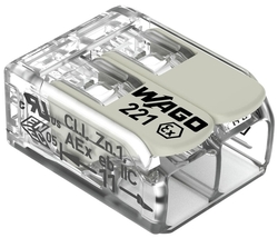 WAGO 221-482 2x0,2-4mm2 svorka COMPACT bezšroubová transparentní s páčkou 