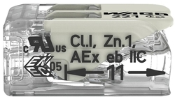 WAGO 221-482 2x0,2-4mm2 svorka COMPACT bezšroubová transparentní s páčkou 