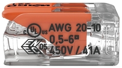 WAGO 221-612 2x0,5-6mm2 svorka COMPACT bezšroubová transparentní s páčkou